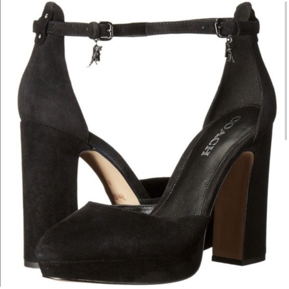 COACH Chrystie Platform Suede Heels - Picture 1 of 8